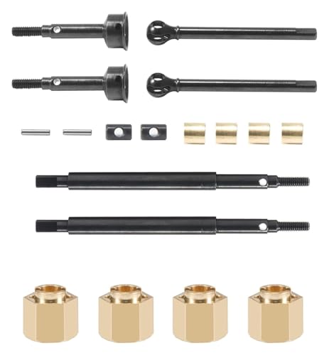 ZIBOXI Erweiterte +5 mm TRX4M CVD-Antriebswelle mit Messinggewicht 6 mm (+2 mm) for 1/18 RC Crawler Upgrades(Black) von ZIBOXI