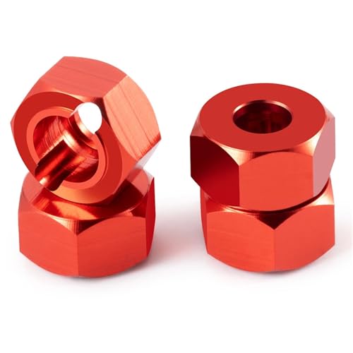 ZIBOXI Hex-Radnabe Hex-Adapter Servohalterung Front Steering CVD 1/18 RC Crawler Car Fit for HPI Venture Upgrade-Teile(RED) von ZIBOXI
