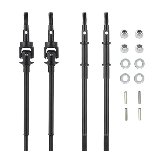 ZIBOXI Hinten Joint CVD Antriebswelle Hund Heavy Duty Universal AR44 Achse Knochen for RC 1/10 Axial SCX10-II 90046 90047 for Jeep Wrangler(Black) von ZIBOXI