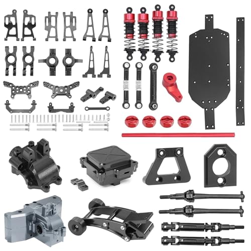 ZIBOXI MJX 14210 14209 H14BM Aufhängung Schwinge Set Stoßdämpfer Turm Stoßdämpfer Lenkung Montage Kit Hyper Go RC Upgrade Teile(Black Set 2) von ZIBOXI