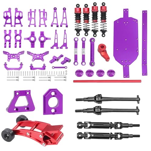 ZIBOXI MJX 14210 14209 H14BM Aufhängung Schwinge Set Stoßdämpfer Turm Stoßdämpfer Lenkung Montage Kit Hyper Go RC Upgrade Teile(Purple Set 1) von ZIBOXI