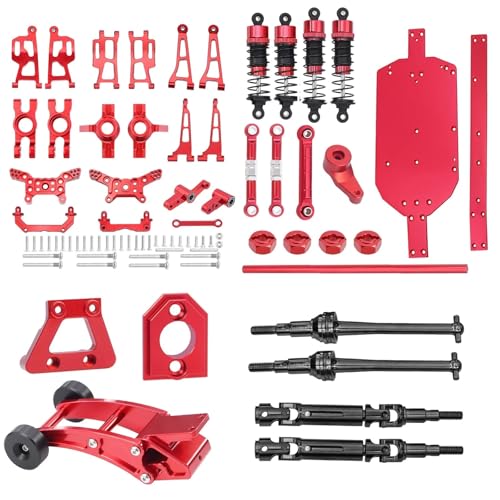 ZIBOXI MJX 14210 14209 H14BM Aufhängung Schwinge Set Stoßdämpfer Turm Stoßdämpfer Lenkung Montage Kit Hyper Go RC Upgrade Teile(Red Set 1) von ZIBOXI