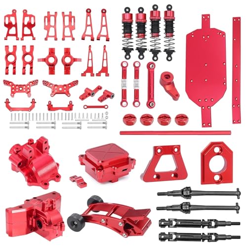 ZIBOXI MJX 14210 14209 H14BM Aufhängung Schwinge Set Stoßdämpfer Turm Stoßdämpfer Lenkung Montage Kit Hyper Go RC Upgrade Teile(Red Set 2) von ZIBOXI