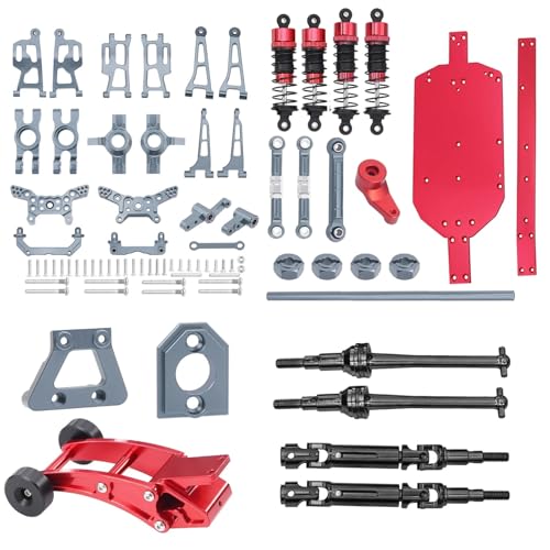 ZIBOXI MJX 14210 14209 H14BM Aufhängung Schwinge Set Stoßdämpfer Turm Stoßdämpfer Lenkung Montage Kit Hyper Go RC Upgrade Teile(Titanium Set 1) von ZIBOXI