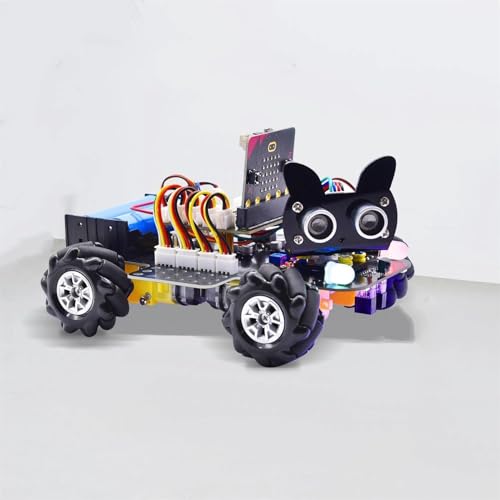 ZIBOXI Mecanum Rad Roboter Auto DIY Kit Micro Bit V2 Kit Unterstützung APP Steuerung Ultraschall Folge Stem Roboter von ZIBOXI
