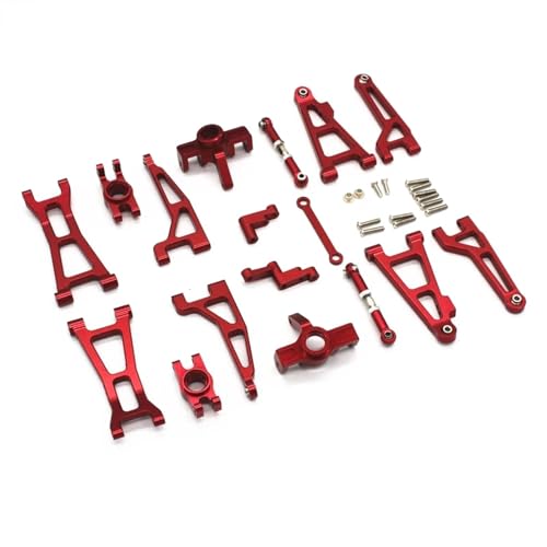 ZIBOXI Passend for HBX 16889 16889A 16890 SG1601 SG1602 Querlenker Lenkstange Set 1/16 RC Auto Upgrade Teile Kit(Red) von ZIBOXI