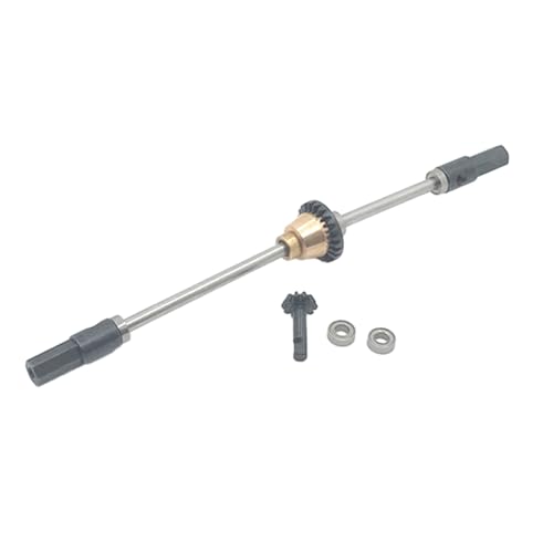 ZIBOXI Passend for WPL C14 C24 C34 B14 B24 B16 D12 Differential vorne Mitte Hinterachse Stahlgetriebe Antriebswelle 1/16 RC Auto Upgrade-Teile(RED) von ZIBOXI