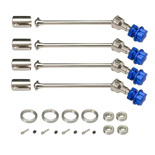 ZIBOXI RC Auto 4 stücke Erweiterte Antriebswelle CVD Mit Keil Rad Hex 8996Xfor 1/10 Traxxas MAXX WideMaxx RC Auto Upgrade Teile(Silver) von ZIBOXI