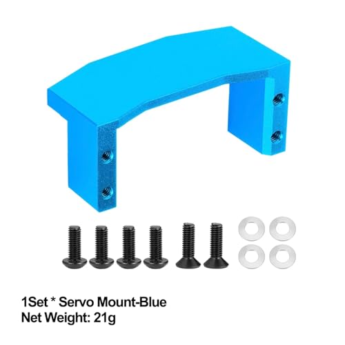 ZIBOXI Stoßdämpfer CVD Antriebswelle Batterie Montage Platte Suspension Arm for 1/10 Tamiya TT02 Volle Set Upgrade Teile(Servo Mount-Blue) von ZIBOXI