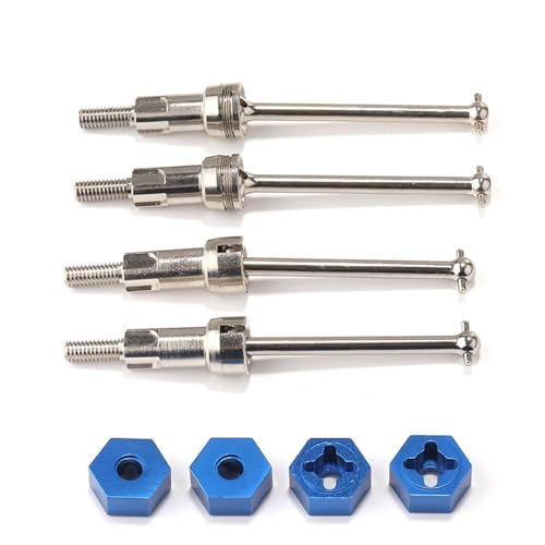 ZIBOXI Übertragung Welle Vorne und Hinten CVD Welle Rad Mutter Aluminium for ARRMA Mojave GROM 1/14 RC Auto Upgrade Teile Zubehör(Mojave CVD Silvery) von ZIBOXI