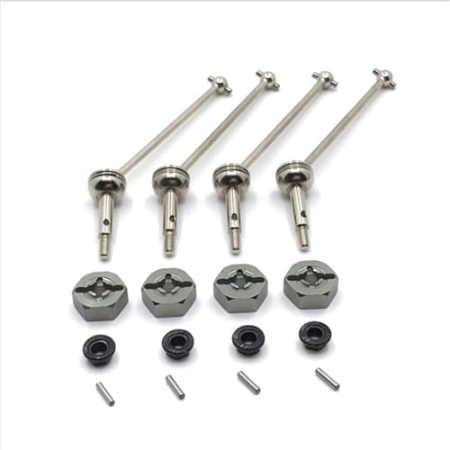 ZIBOXI Upgrade Vorne Und Hinten Kardanwelle 12mm Adapter for Wltoys 144001 144002 144010 124016 124017 124018 124019 RC Auto Teile(Gray) von ZIBOXI