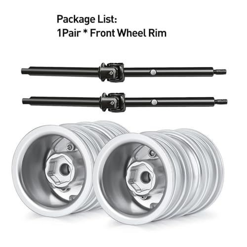 ZIBOXI Vorder- und Hinterradreifen, Naben und CVD-Antriebswellensatz for 1/24 RC-Crawler-Autos, Axial SCX24, alle Serien, modifizierte Upgrade-Teile(Front Wheel Rim) von ZIBOXI