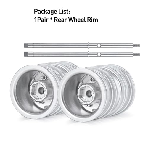 ZIBOXI Vorder- und Hinterradreifen, Naben und CVD-Antriebswellensatz for 1/24 RC-Crawler-Autos, Axial SCX24, alle Serien, modifizierte Upgrade-Teile(Rear Wheel Rim) von ZIBOXI