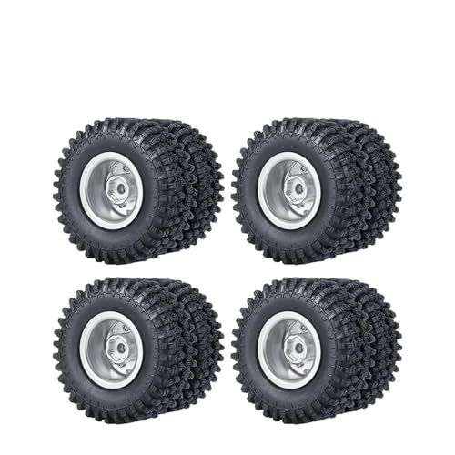 ZIBOXI Vorder- und Hinterradreifen, Naben und CVD-Antriebswellensatz for 1/24 RC-Crawler-Autos, Axial SCX24, alle Serien, modifizierte Upgrade-Teile(Wheel Tire Set-A) von ZIBOXI