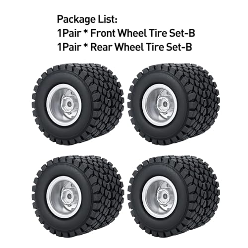 ZIBOXI Vorder- und Hinterradreifen, Naben und CVD-Antriebswellensatz for 1/24 RC-Crawler-Autos, Axial SCX24, alle Serien, modifizierte Upgrade-Teile(Wheel Tire Set-B) von ZIBOXI