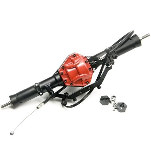 ZIBOXI Vordere Hinterachse mit 4WD-Sperre for Axial SCX10 1/10 Scale RC Crawler Car Upgrade Zubehör Teile(RED) von ZIBOXI