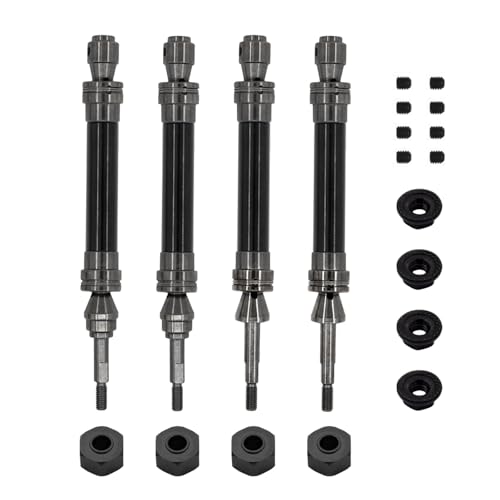 ZIBOXI Vordere und hintere Antriebswelle CVD 1/10 Passend for Traxxas Slash for Rustler for Stampede for Hoss VXL 4X4 RC-Auto-Upgrade-Teile(Black) von ZIBOXI