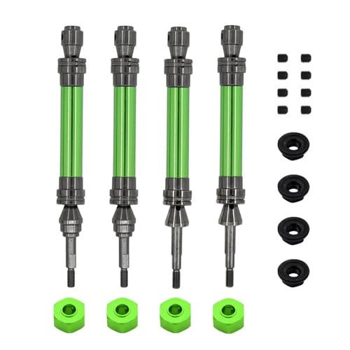 ZIBOXI Vordere und hintere Antriebswelle CVD 1/10 Passend for Traxxas Slash for Rustler for Stampede for Hoss VXL 4X4 RC-Auto-Upgrade-Teile(Green 1set) von ZIBOXI