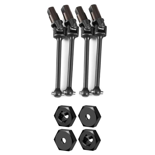 ZIBOXI Vorne Hinten CVD Antriebswelle Und Rad Hex Adapter for 1/18 T-raxxas Latrax Teton Upgrade Zubehör(Black 2) von ZIBOXI
