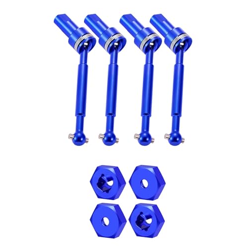 ZIBOXI Vorne Hinten CVD Antriebswelle Und Rad Hex Adapter for 1/18 T-raxxas Latrax Teton Upgrade Zubehör(Blue) von ZIBOXI