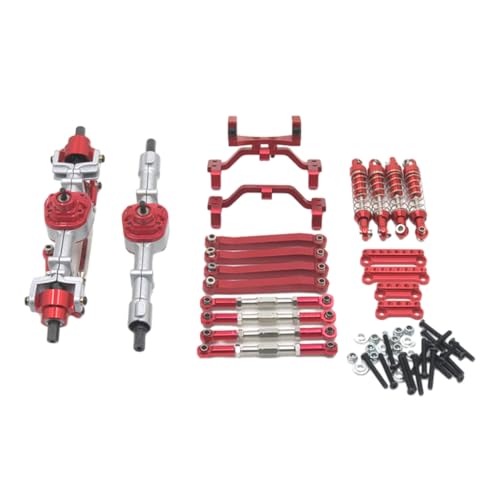 ZIBOXI Vorne Hinterachse Chassis Link Stange Zugstange Montieren Stoßdämpfer Fit for MN D90 D91 MN98 MN99S 1/12 RC Auto Upgrade Teile(RED) von ZIBOXI