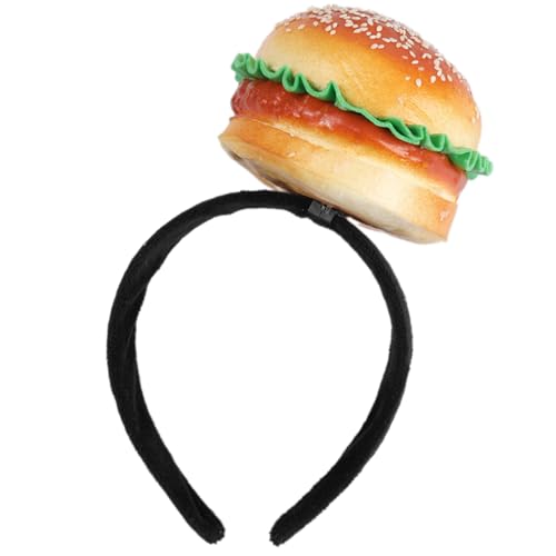 ZIDDAR Auffällige Burgers Haarband Halloween Cosplay Hair Hoop Face Wash Stirnbänder Für Halloween Geburtstage von ZIDDAR