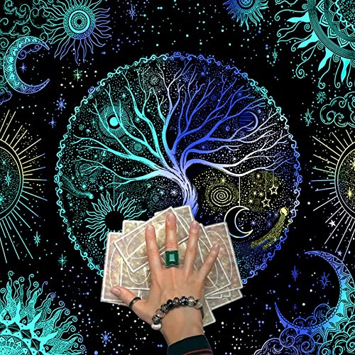 ZIDDAR Divinations Karten Tischtuch Wandteppich Bäume Von Tarotkarte Tischdecke Astrologie Tarot Hexerei Deck Tuch von ZIDDAR
