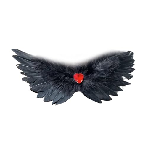 ZIDDAR Einzigartige Schwarz Weiß Gefiederte Haarteil Mit Flügeldesigns Und Funkelnden Strasssteinen Für Halloween Oder Maskeraden von ZIDDAR