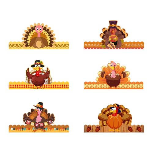 ZIDDAR Festival Turkey Crowns Paper Komfortable Truthahnhut Stirnband Für Urlaubsfeierlichkeiten Thanksgiving Kopfbedeckungen ZIDDAR Festival Turkey Crowns Paper Komfortable Truthahnhut Stirnband Für Urlaubsfeierlichkeiten Thanksgiving Kopfbedeckungen von ZIDDAR