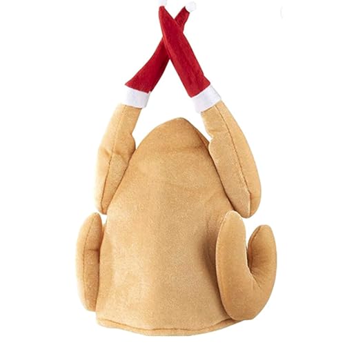 ZIDDAR Lustige Erwachsene Plüsch 3d Truthahn Thanksgiving Einzigartige Kopfbedeckung Frauen Männer Weihnachtsfeier Geschenk Geburtstag Weihnachtshut von ZIDDAR