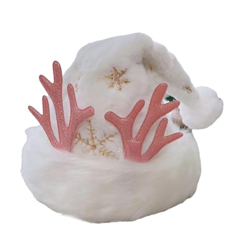 ZIDDAR Lustige Weihnachtsfeier Plüsch Weihnachten Santahat Mit Hirschhorn Für Kinder Frauen Mädchen Weihnachtsfeiertagsfeier Kostümhut ZIDDAR Lustige Weihnachtsfeier Plüsch Weihnachten Santahat Mit Hirschhorn Für Kinder Frauen Mädchen Weihnachtsfeiertagsfeier Kostümhut von ZIDDAR