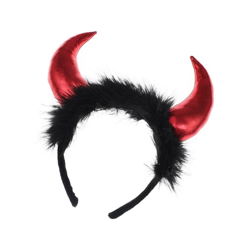 ZIDDAR Stilvolle Goldene Hörner Head Accessoire Festival Kopfbedeckung Unisex Halloween Kopfstück Kostümstirnband Für Frauen von ZIDDAR