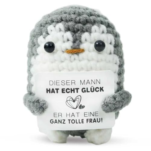 ZIENZENGYA Positive Pinguin Ich Liebe Dich Geschenke für Männer, Jahrestag Geschenk für Ihn, Partner Geschenke für Freund, Valentinstagsgeschenk (Grey) von ZIENZENGYA