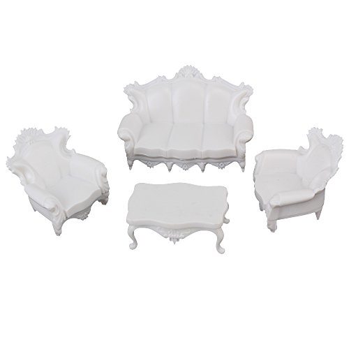 ZIJIA Weißes G-Skala, 1:25, antikes Sofa, Couch, Modell-Set, Puppenhaus, Architektur, Miniaturmöbel von ZIJIA