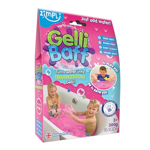 ZIMPLI KIDS LIMITED Bad-Pulver mit Lösungsmittel von Gelli Baff, Pink 300 g von Zimpli Kids