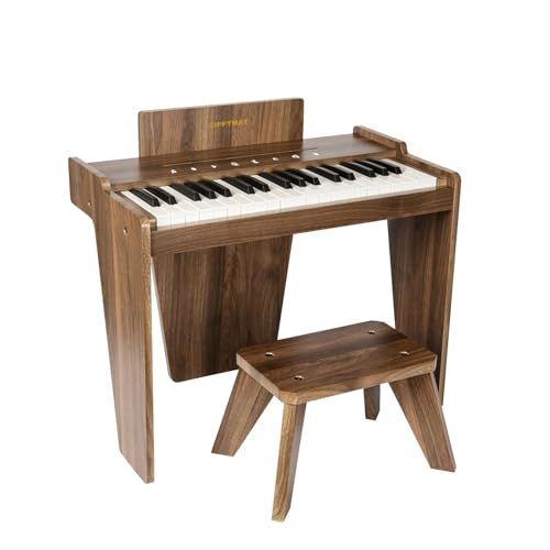 ZIPPY MAT Kinderklavier, 37 Tasten Digitalpiano für Kinder, berührungsempfindliches Bedienfeld, Lautstärke einstellbar, musikpädagogisches Instrument, Holzklavier für Mädchen und Jungen (Walnut Plus) ZIPPY MAT Kinderklavier, 37 Tasten Digitalpiano für Kinder, berührungsempfindliches Bedienfeld, Lautstärke einstellbar, musikpädagogisches Instrument, Holzklavier für Mädchen und Jungen (Walnut Plus) von ZIPPY MAT