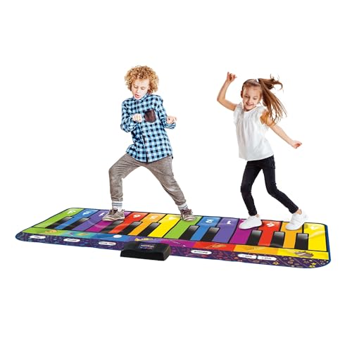 ZIPPY MAT Klaviermatte für Kinder, riesige musikalische Keyboard-Bodenspielmatte, 10 eingebaute Lieder, 8 Instrumente, inkl. Liederbuch, Party-Tanz-Geschenk für Jungen Mädchen Kleinkinder Familien von ZIPPY MAT