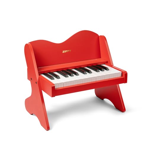 ZIPPY Kinder-Klavier-Tastatur, 25 Tasten, berührungsempfindliches Bedienfeld, Lautstärke einstellbar, Mini-Musik-Lerninstrument-Spielzeug, Holzklavier für Kleinkinder Mädchen Jungen von ZIPPY
