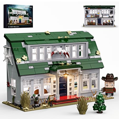 ZIQILIGHTING Nightmere ALM Street-Bausatz mit Licht, Horrorfilmhaus-Sammelspielzeug, Teufelsarchitektur-Geschenk für Fans, Kinder ab 8 Jahren und Erwachsene (1099 Teile) von ZIQILIGHTING