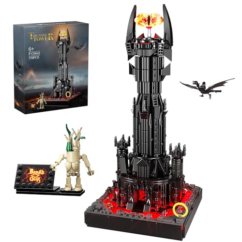 ZIQILIGHTING The Lord Magic of Rings Dark Tower Bausatz - Castle Architektur Spielzeug Modell mit LED, MOC Klemmbausteine Ideas Geschenk für Film-Fans Erwachsene und Kinder Gealtert ab 6 (779Stück) von ZIQILIGHTING