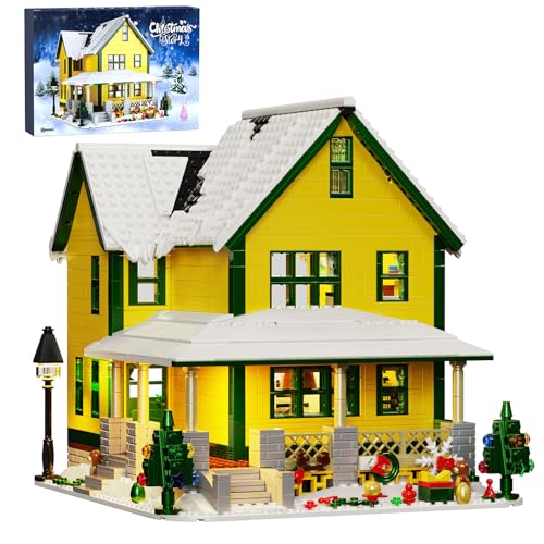 ZIQILIGHTING Weihnachtshaus Baukasten, Story Movie Schneehaus mit LED Licht Spielzeug, Display Geschenk für Jungen, Mädchen und Erwachsene (1367PCS) von ZIQILIGHTING