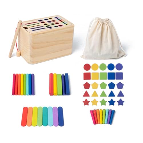 ZIRYXQ Holz Sortier, 5-In-1 Farbe Sortierspiel, Sensorik Spielzeug Holz Sortier und Steckspiel, Stapelspielzeug Farbe Holzspielzeug ZIRYXQ Holz Sortier, 5-In-1 Farbe Sortierspiel, Sensorik Spielzeug Holz Sortier und Steckspiel, Stapelspielzeug Farbe Holzspielzeug von ZIRYXQ