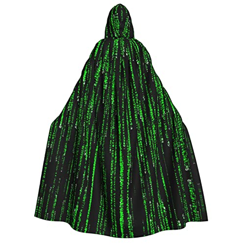 ZISHAK Grüne Zahlen, binäre Cosplay-Kostüm, Umhang, Unisex, Umhang für Halloween-Enthusiasten, 85 % Polyester und 15 % Elastan ZISHAK Grüne Zahlen, binäre Cosplay-Kostüm, Umhang, Unisex, Umhang für Halloween-Enthusiasten, 85 % Polyester und 15 % Elastan von ZISHAK