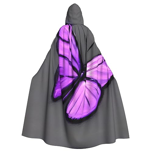 ZISHAK Umhang mit violetten Schmetterlingen, wunderbarer Party-Dekor, mit Kapuze, perfekt für Rollenspiele und festliche Jahreszeiten von ZISHAK