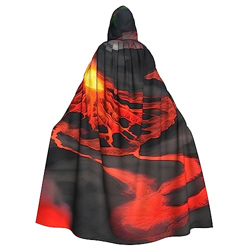 ZISHAK Unisex-Kostüm mit Kapuze, Polyesterfaser, für Erwachsene, Party, dekorativer Umhang, Kilauea Vulkane, Einheitsgröße ZISHAK Unisex-Kostüm mit Kapuze, Polyesterfaser, für Erwachsene, Party, dekorativer Umhang, Kilauea Vulkane, Einheitsgröße von ZISHAK