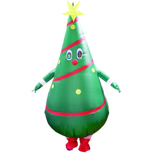 ZISUEX Aufblasbares Weihnachtsbäume-Kostüm, grüner aufblasbarer Anzug, Spiel, fett, Cosplay, Weihnachtskostüm, Overall von ZISUEX