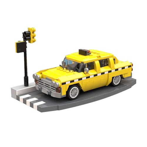 Gelbes Taxi mit Basis Bauspielzeug Set für Sammlung 404 Teile MOC ab 18 Jahren von ZITIANYOUBUILD