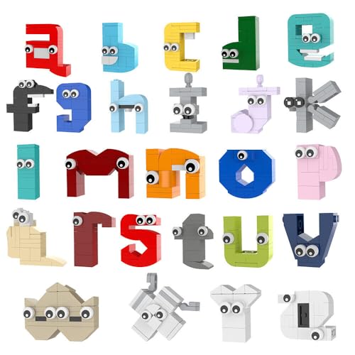 ZITIANYOUBUILD Alphabete Kleinbuchstaben A-Z Bausteine Spielzeug-Set 538 Teile für Erwachsene MOC Build for Age 18+ von ZITIANYOUBUILD