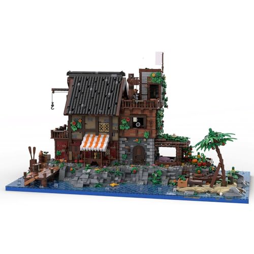 ZITIANYOUBUILD Mittelalterliche Piratenzuflucht auf Insel mit Innenbauspielzeug 8624 Teile MOC ab 18 Jahren von ZITIANYOUBUILD