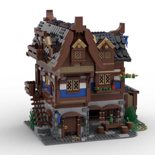 ZITIANYOUBUILD Mittelalterliches Taverne- und Hotelmodell mit modularem Innengebäude, 2326 Teile, MOC ab 18 Jahren von ZITIANYOUBUILD